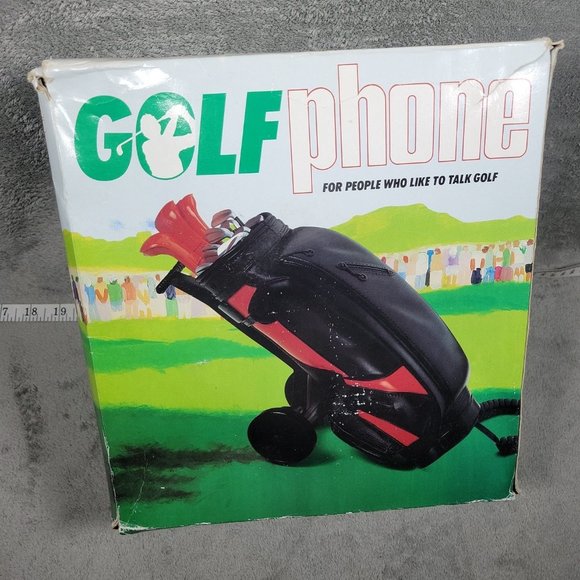 Vintage Bondwell Black/Red Golf Bag Desk Telephone~c. 1989~Open Box! - Picture 1 of 16